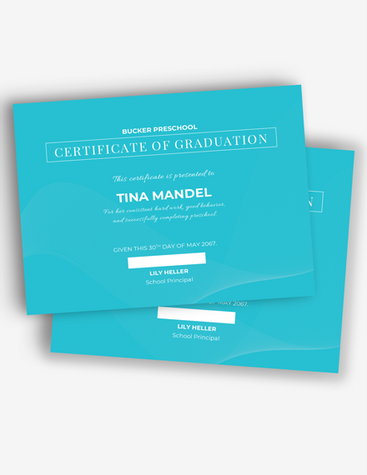 Blue Certificate of Graduation