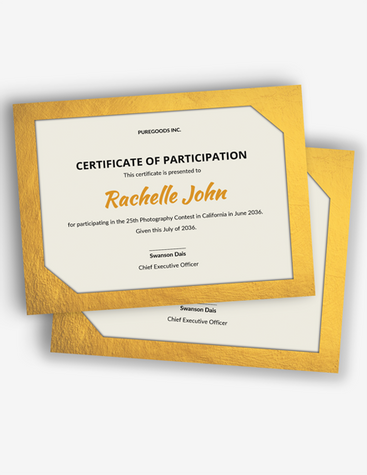 Gold Participation Certificate