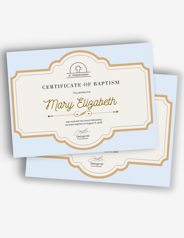 Classic Baptismal Certificate