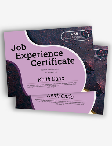 Job Experience Certificate