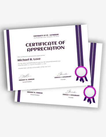 Intramurals Appreciation Certificate