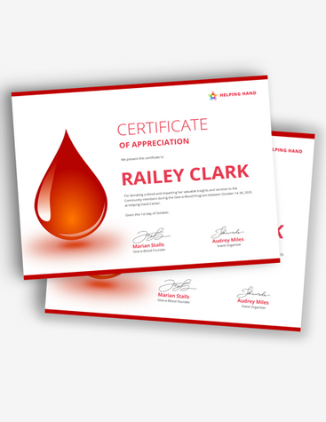 Blood Donation Certificate