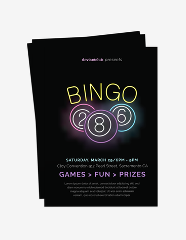 Modern Neon Bingo Night Flyer