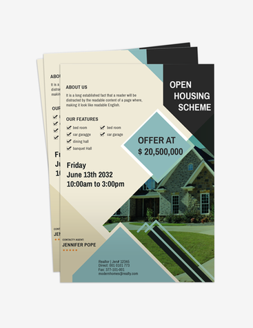 Cool-Toned Real Estate Flyer