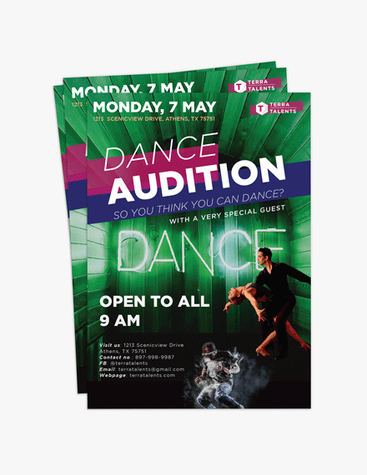 Vibrant Dance Audition Flyer