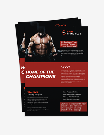 Bold Red Fitness Center Flyer