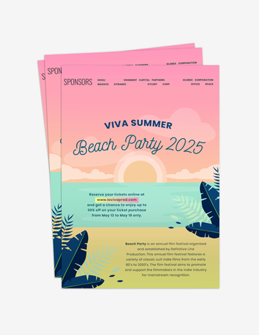 Vibrant Beach Party Flyer