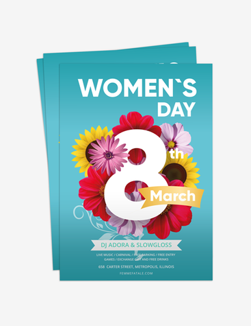 Cute Floral Women’s Day Flyer