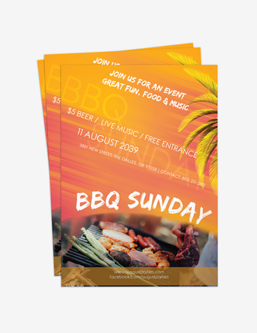 Vibrant BBQ Sunday Party Flyer