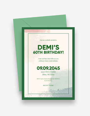 Green Birthday Invitation