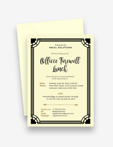 Regal Farewell Invitation