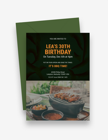 Classy BBQ Birthday Party Invitation