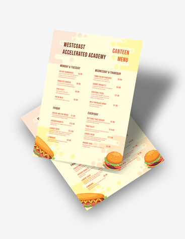 Playful School Canteen Menu