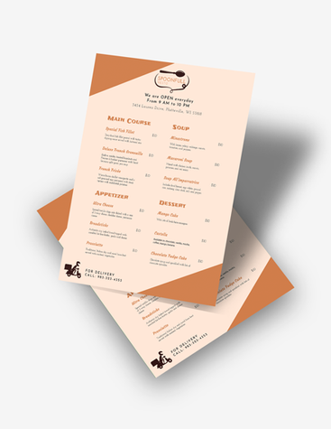 Casual Orange Restaurant Menu