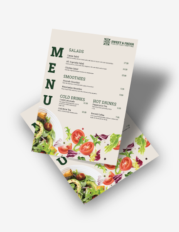 Chic Salad Store Menu