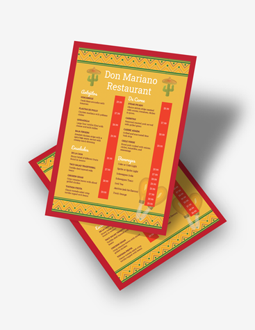 Fancy Mexican Restaurant Menu