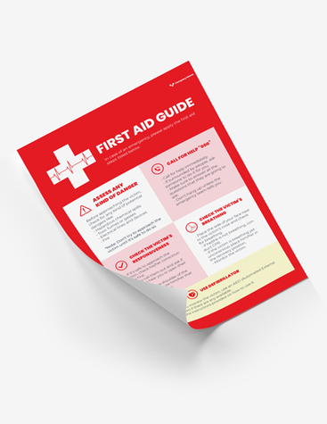 Red First Aid Guide Poster