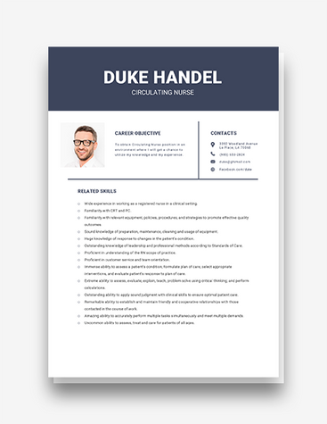 Neat Circulating Nurse Resume