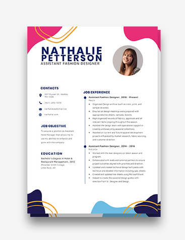 Vibrant Fashion Designer Resume