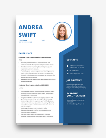 Customer Care Rep Resume