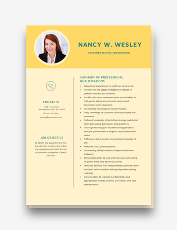 Customer Service Mngr CV