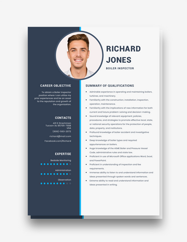 Blue Boiler Inspector Resume