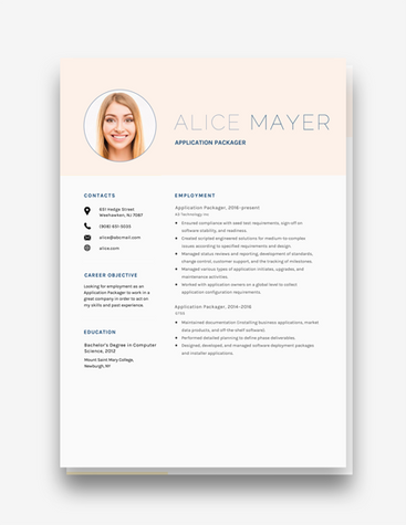 Application Packager Resume