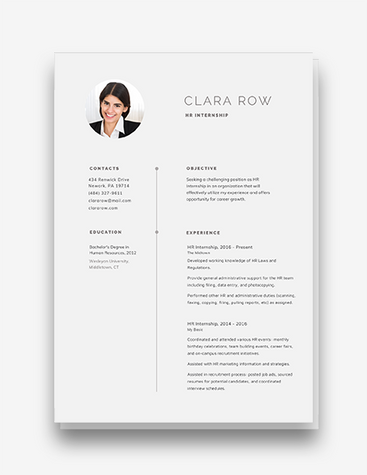 Chic HR Internship Resume