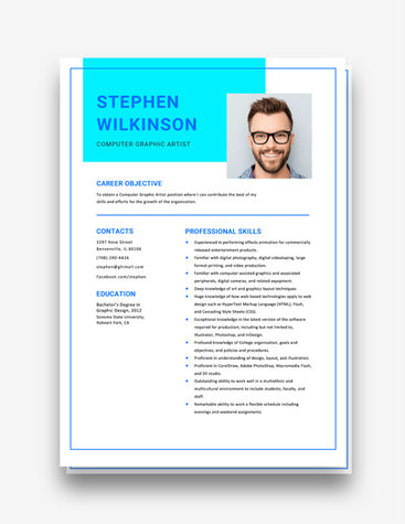 Computer Graphic Artist CV