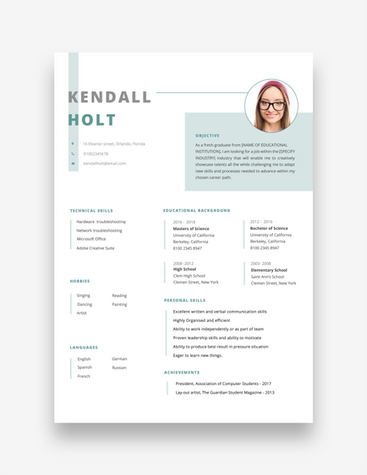 Simple Fresh Graduate Resume