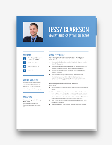 Blue Creative Director Resume