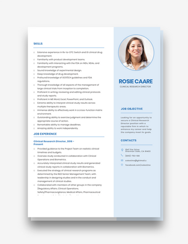 Clinical Researcher’s Resume