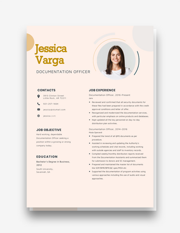 Pink Documentation Officer CV