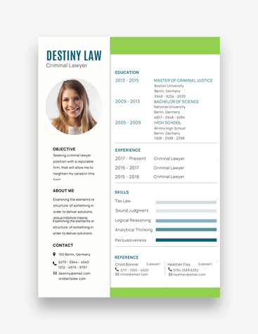 Modern Criminal Lawyer Resume