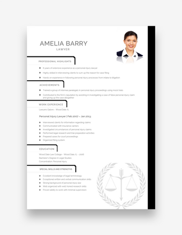 Clean Lawyer Resume