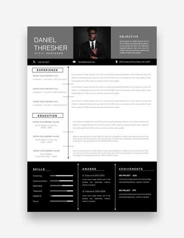 Monochrome Civil Engineer CV