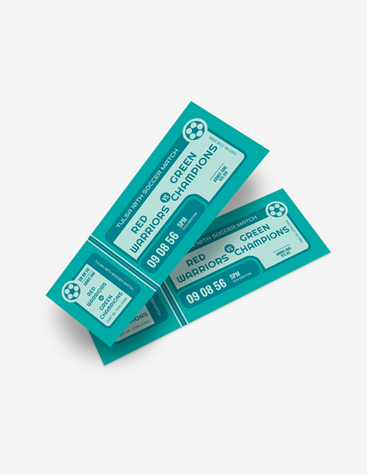 Teal Soccer Match Ticket